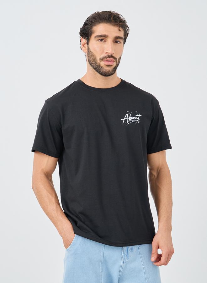 Styli Back Graphic Print Crew Neck Oversized T-Shirt - Image 1